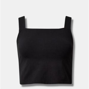 Torrid foxy square neck crop tank black sz 2